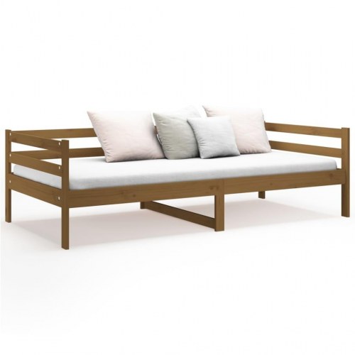 Daybed 90 x 190 cm i massivt fyrretræ - gyldenbrun