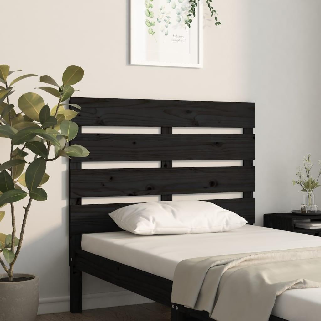 Sengegærde 90x3x80 cm massivt fyrretræ sort