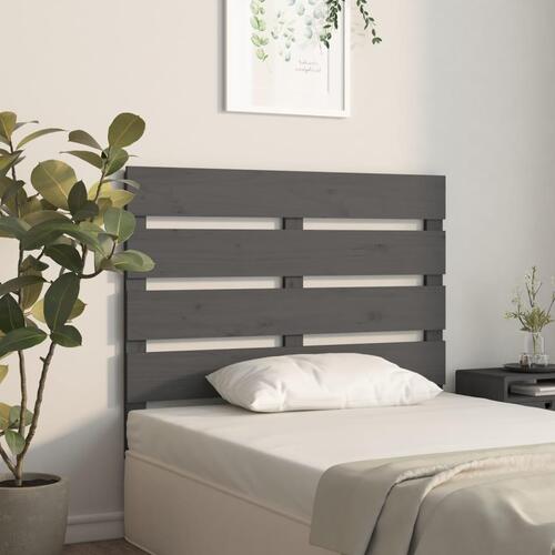 Sengegærde 100x3x80 cm massivt fyrretræ grå