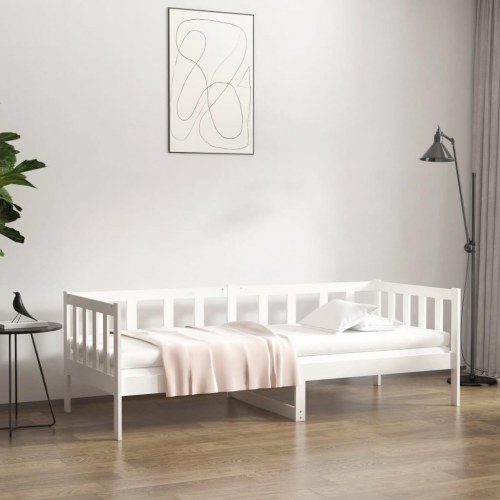 Daybed uden madras 80 x 200 cm i massivt fyrretræ - hvid