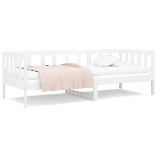 Daybed uden madras 80 x 200 cm i massivt fyrretræ - hvid