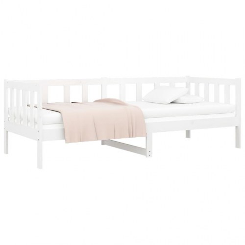 Daybed uden madras 80 x 200 cm i massivt fyrretræ - hvid