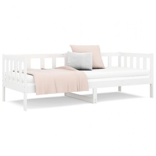 Daybed uden madras 80 x 200 cm i massivt fyrretræ - hvid