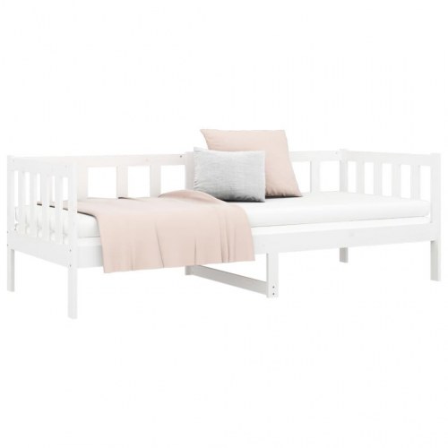 Daybed uden madras 80 x 200 cm i massivt fyrretræ - hvid