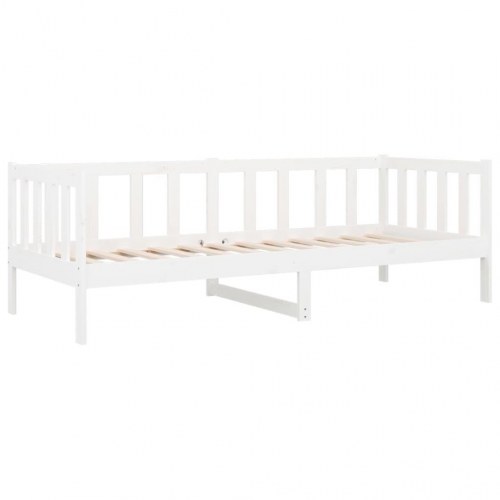 Daybed uden madras 80 x 200 cm i massivt fyrretræ - hvid