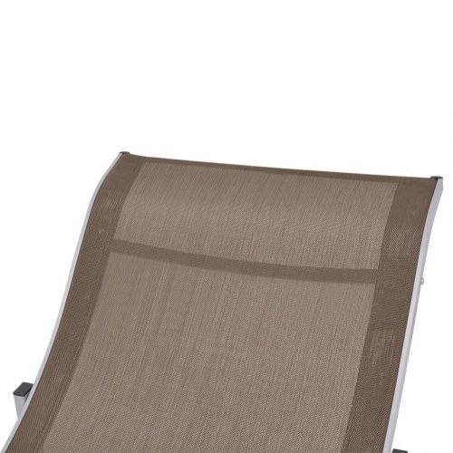 Foldbare liggestole 2 stk. textilene gråbrun