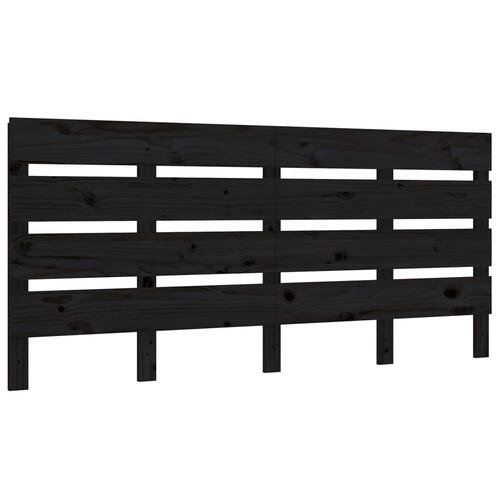 Sengegærde 200x3x80 cm massivt fyrretræ sort