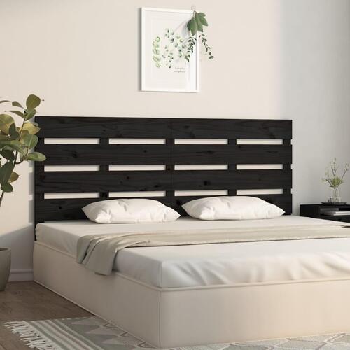 Sengegærde 200x3x80 cm massivt fyrretræ sort