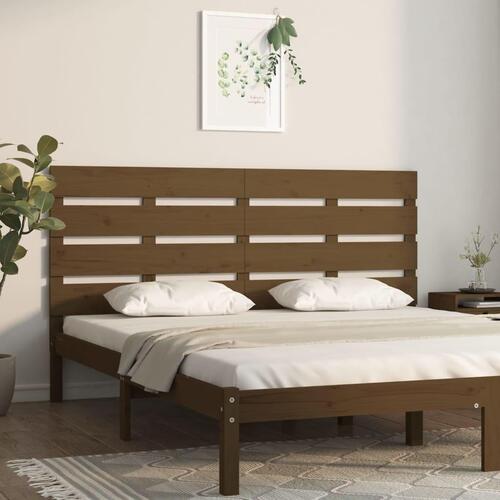 Sengegærde 135x3x80 cm massivt fyrretræ gyldenbrun