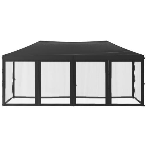 Foldbart festtelt med sidevægge 3x6 m antracitgrå