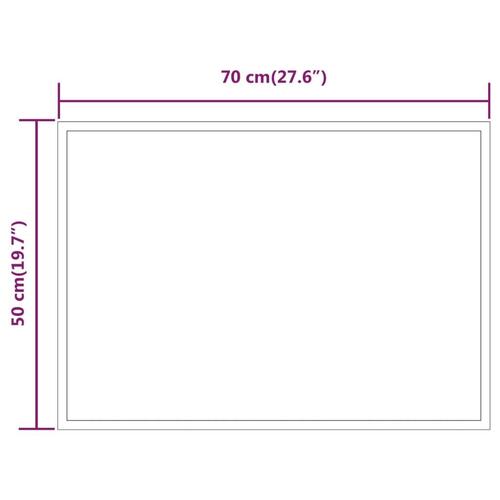 Badeværelsesspejl med LED-lys 70x50 cm