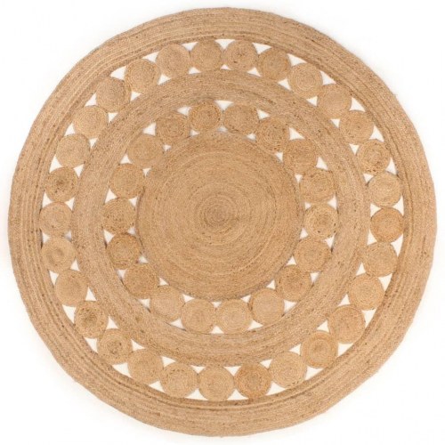 Tæppe flettet design jute 240 cm rund