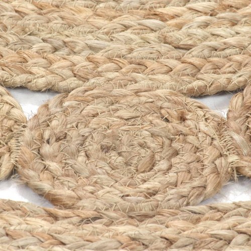 Tæppe flettet design jute 240 cm rund