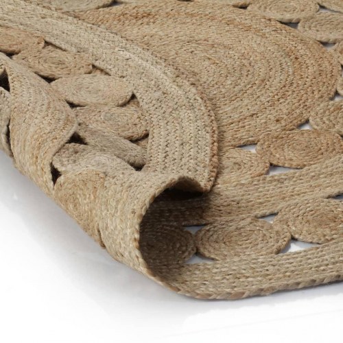 Tæppe flettet design jute 240 cm rund