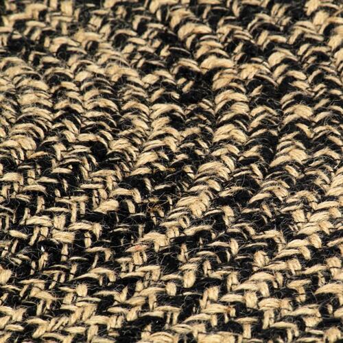 Håndlavet gulvtæppe 240 cm jute sort og brun