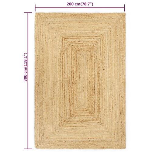 Håndlavet gulvtæppe 200x300 cm jute
