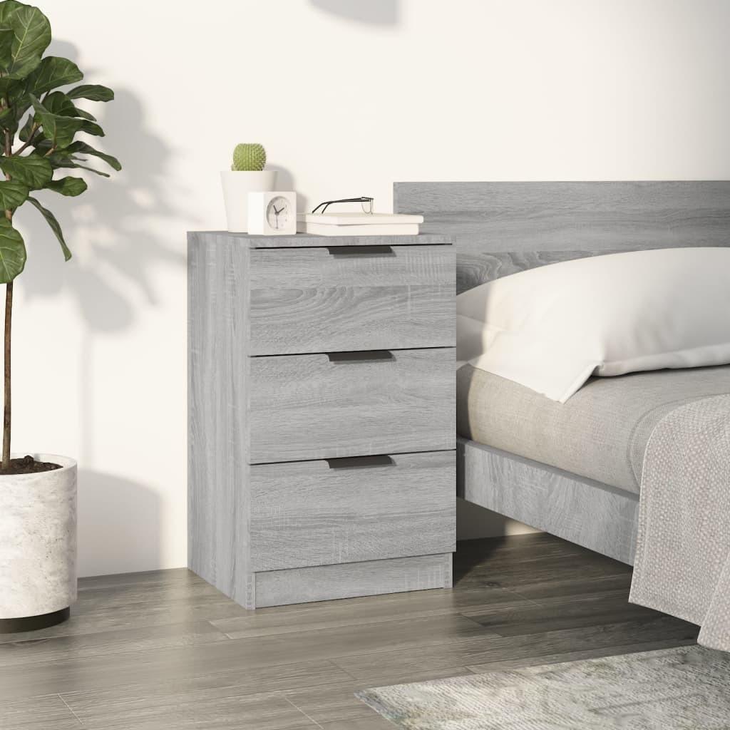 vidaXL sengebord 40x36x65 cm grå sonoma-eg