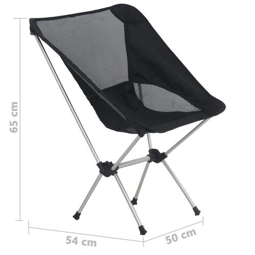 Foldbare campingstole 2 stk. m. bæretaske 54x50x65 cm aluminium