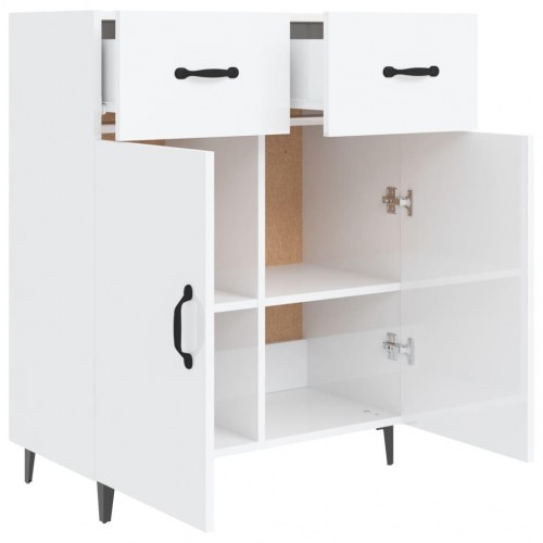 Skænk 69,5x34x90 cm konstrueret træ hvid højglans