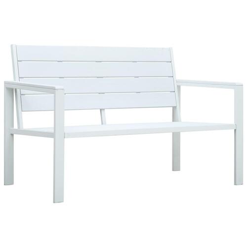 Havebænk 120 cm HDPE trælook hvid