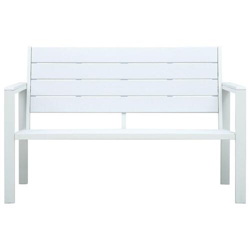 Havebænk 120 cm HDPE trælook hvid