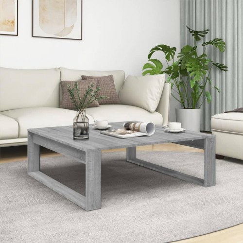 Sofabord 100 × 100 × 35 cm i konstrueret træ - grå sonoma-eg