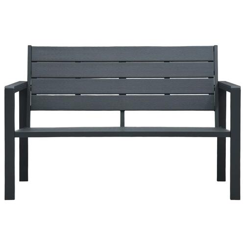 Havebænk 120 cm HDPE trælook grå