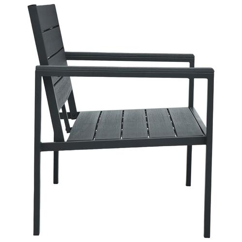 Havebænk 120 cm HDPE trælook grå
