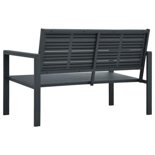 Havebænk 120 cm HDPE trælook grå
