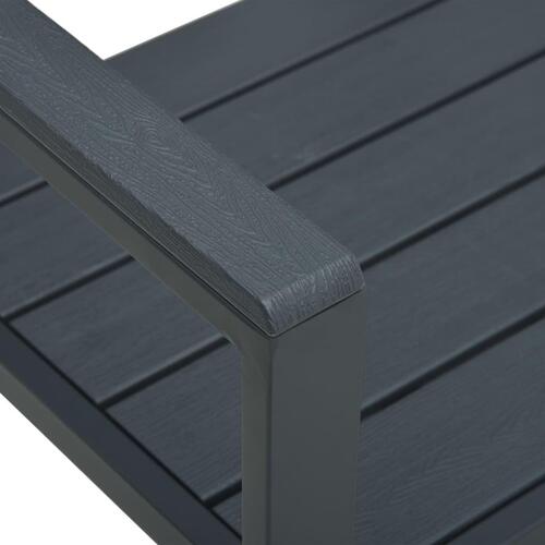Havebænk 120 cm HDPE trælook grå