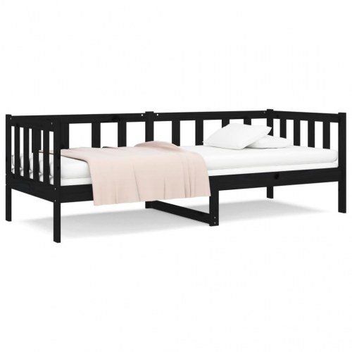 Daybed 90 x 190 cm i massivt fyrretræ - sort