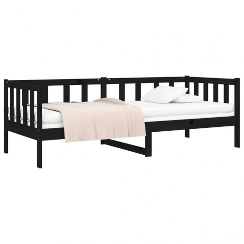 Daybed 90 x 190 cm i massivt fyrretræ - sort
