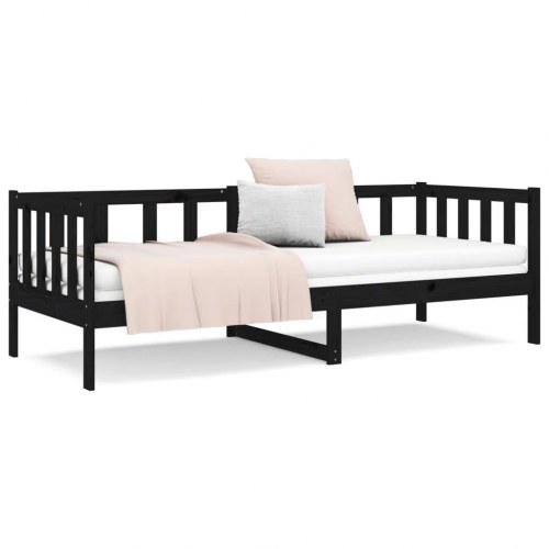 Daybed 90 x 190 cm i massivt fyrretræ - sort