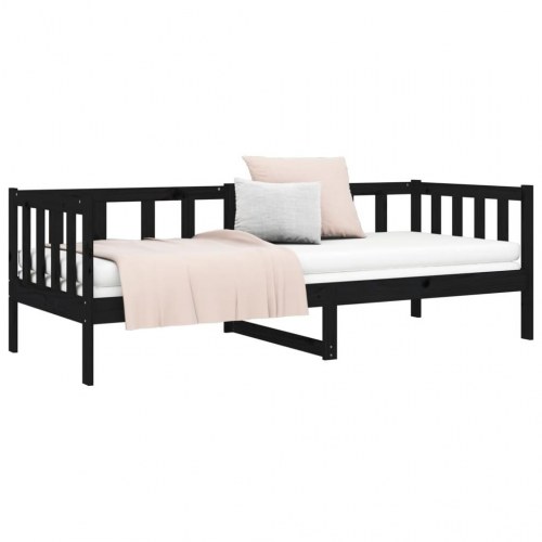 Daybed 90 x 190 cm i massivt fyrretræ - sort
