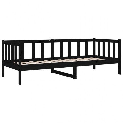 Daybed 90 x 190 cm i massivt fyrretræ - sort