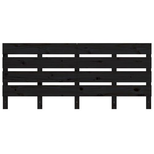 Sengegærde 180x3x80 cm massivt fyrretræ sort