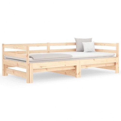 Udtræksseng/daybed i massivt fyrretræ 90x190 cm - uden madras