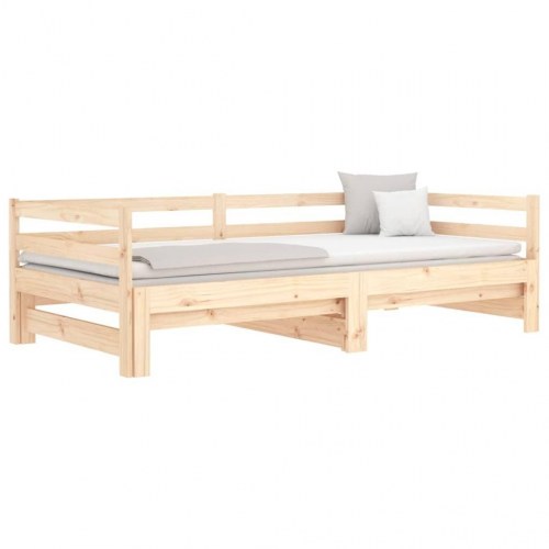 Udtræksseng/daybed i massivt fyrretræ 90x190 cm - uden madras