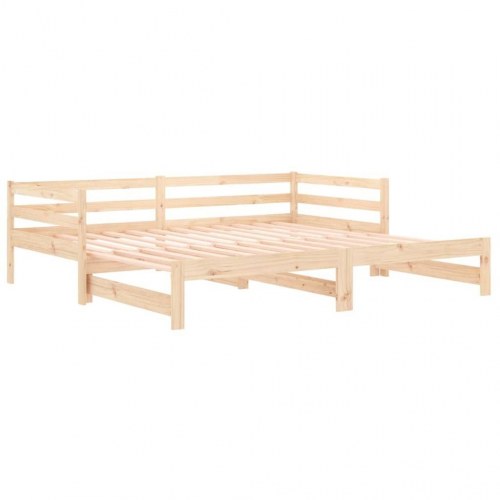 Udtræksseng/daybed i massivt fyrretræ 90x190 cm - uden madras
