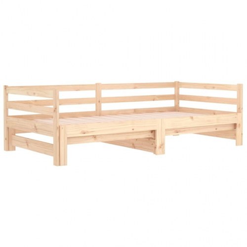 Udtræksseng/daybed i massivt fyrretræ 90x190 cm - uden madras