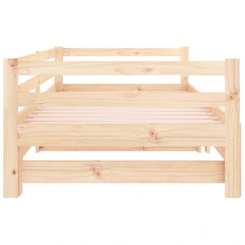 Udtræksseng/daybed i massivt fyrretræ 90x190 cm - uden madras