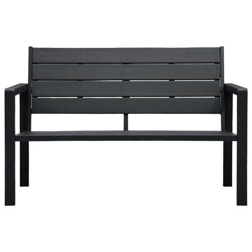 Havebænk 120 cm HDPE trælook sort
