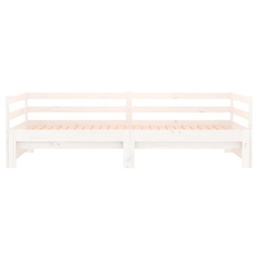 Udtræksseng/daybed i massivt fyrretræ 90×190 cm - hvid