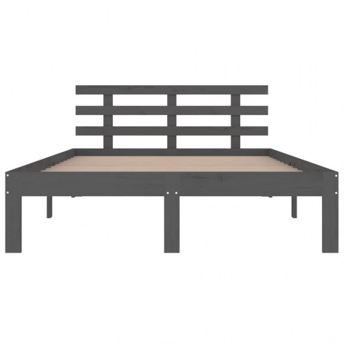 Sengeramme 200x200 cm massivt træ grå