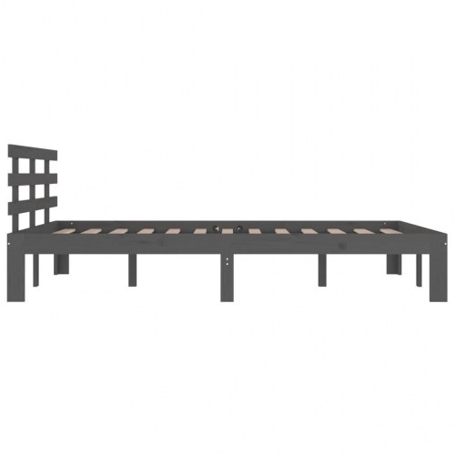 Sengeramme 200x200 cm massivt træ grå