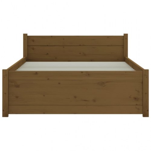 Sengeramme i massivt fyrretræ 75×190 cm - gyldenbrun small single
