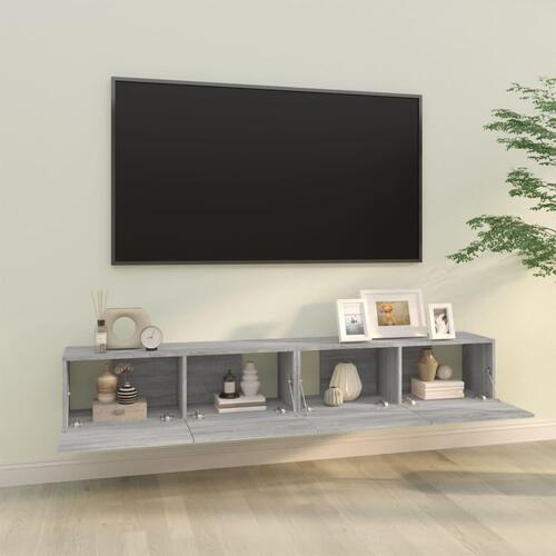 Tv-skabe til væg 2 stk. 100x30x30 cm konstrueret træ grå sonoma
