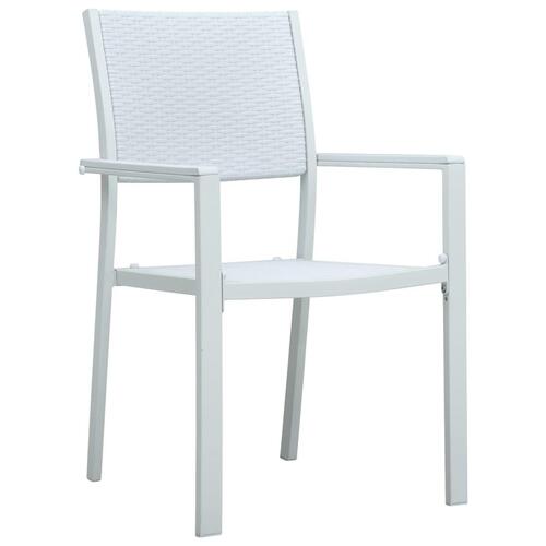 Havestole 4 stk. plastik rattanlook hvid