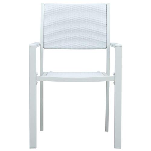 Havestole 4 stk. plastik rattanlook hvid