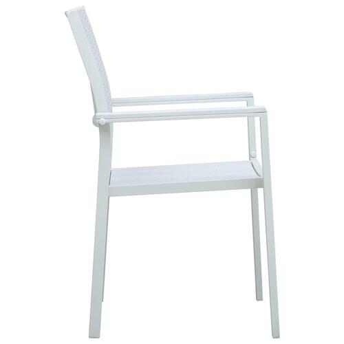 Havestole 4 stk. plastik rattanlook hvid